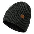 thumbnail image 1 of Holzkary Beanie for Men Women Uni Knit Cuffed Plain Winter Beanies Hats Skull Cap Adult Winter Soild Layer Woolen Hat New Fleece Warm Knitted Hat D One Size, 1 of 3