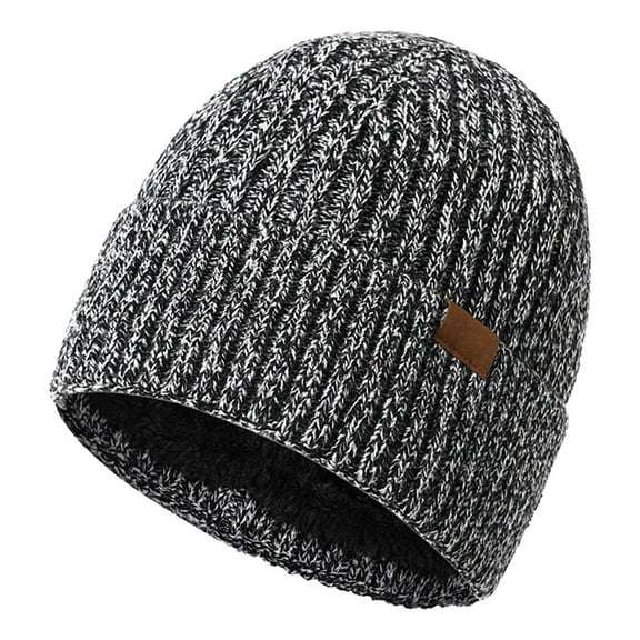 Holzkary Beanie for Men Women Uni Knit Cuffed Plain Winter Beanies Hats Skull Cap Adult Winter Soild Layer Woolen Hat New Fleece Warm Knitted Hat A One Size