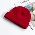 thumbnail image 1 of Holzkary Beanie for Men Women Uni Knit Cuffed Plain Winter Beanies Hats Skull Cap Men's and Women's Winter Soft Warm Knitted Hats Cute Chunky Caps Red One Size, 1 of 4