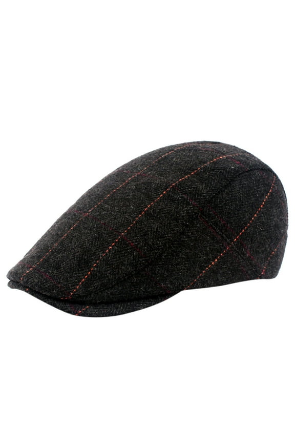 Beret Hats for Men 2025 Trendy Black Grey Herringbone Newsboy Baker Boy Tweed Flat Cap Mens Gatsby Hat Navy One Size