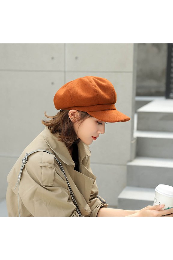 Beret Hats for Women 2025 Trendy Ladies Hat Autumn and Winter Warm Fashion Wool Beret Painter Dome Trend Hat C One Size