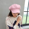 thumbnail image 1 of Holzkary Beret Hats for Women 2025 Trendy Ladies Hat Autumn and Winter Warm Fashion Wool Beret Painter Dome Trend Hat Pink One Size, 1 of 3