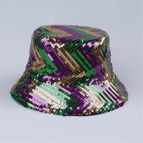 Holzkary Bucket Hat for Women Men Cotton Summer Sun Beach Fishing Cap Colorful Sequined Bucket Hat Shiny All Fashion Cowboy Bucket Hat Bucket Hat Yellow One Size