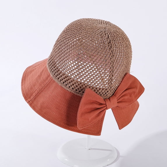 Holzkary Bucket Hat for Women Men Cotton Summer Sun Beach Fishing Cap Womens Outdoor Solid Sun Hat Casual Elegant Sun Hat Orange One Size