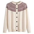 thumbnail image 1 of Holzkary Cardigan Sweaters for Women Fun Autumn/Winter Retro Flower Long Sleeve Button Knitted Cardigan Sweater Long Sleeve Open Front Button Down Trendy 2025 Fall Fashion Knit Winter Coats Beige L, 1 of 8