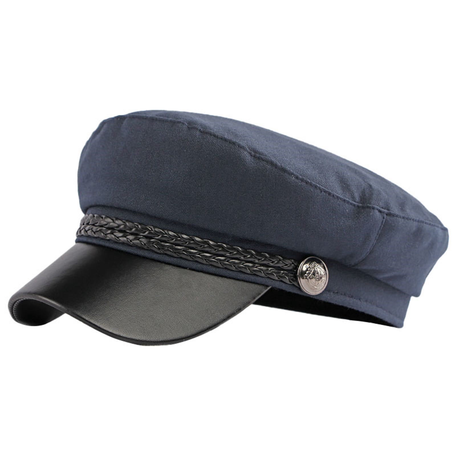 Chapeau Chauffeur Noir Vintage – Casquette Béret Visor Pilote Capitaine Marin Homme Femme