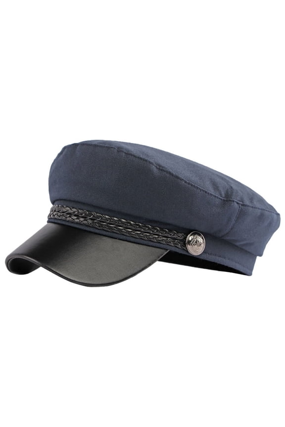 Chauffeur Hat for Men Women Classic Vintage Newsboy Cap Costume Hats Beret Cap Navy One size