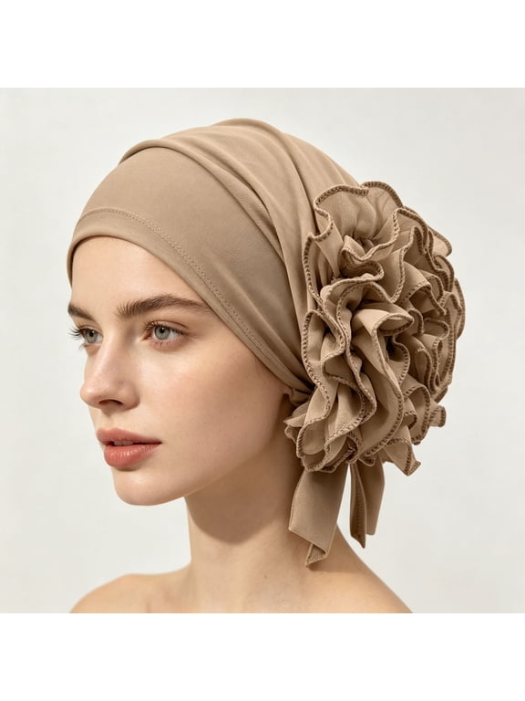 Chemo Cap for Women Chemo Turban Womens Headwear for Cancer Patients Skull Cap Hair Loss Cover Lightweight Head Covering Hat Beanie Elastic Headwrap Light Yellow One Size