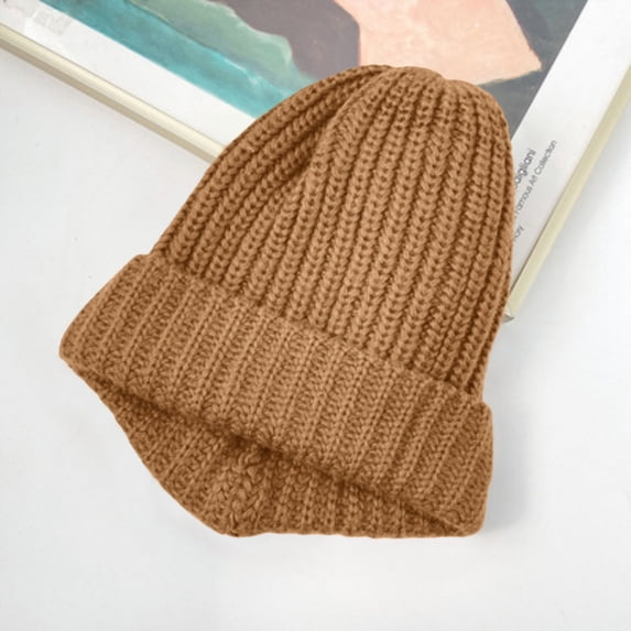 Holzkary Chunky Beanie,Cable Knit Beanie for Women,Oversized Slouch Cuffed Winter Hat,Soft Cozy Warm Knit Cap,Ideal for Winter Outings,Ice Skating & Urban Street Style Khaki One Size