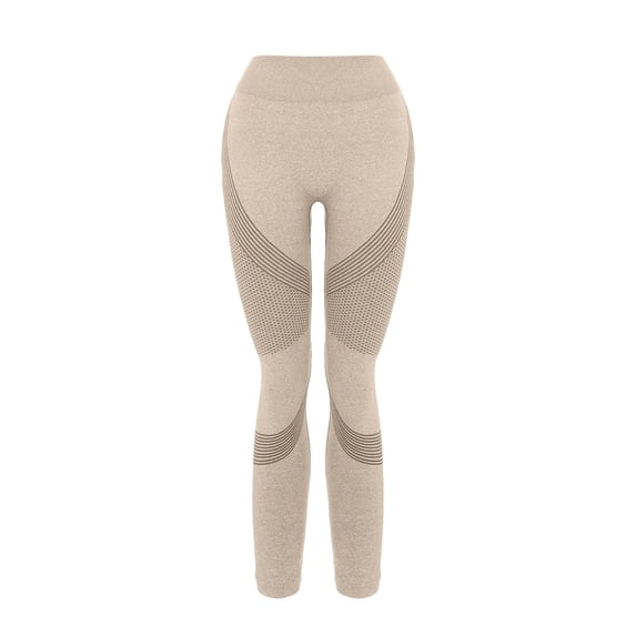 Holzkary Compression Leggings for Women Anti Cellulite Leggings No Front Seam Workout Pants Stretchy Yoga Pants 3D Cellulite Leggings with Resistance Bands Sport Tights Butt Lift Leggings Khaki L