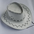 thumbnail image 1 of Holzkary Cowboy Cowgirl Hat for Men Women Classic Western Outback Cattleman Canvas Summer Beach Panama Sun Hats Women Men Summer Cowboy Hat Shapeable Wide Brim Sun Hat, 1 of 3