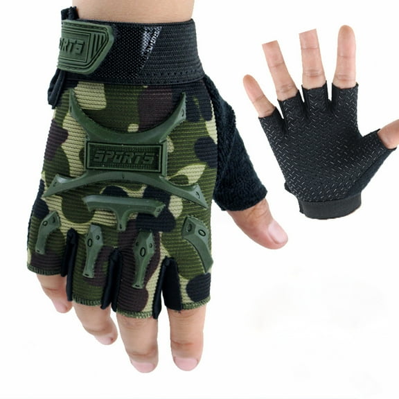 Holzkary Cycling Gloves Half Finger Bike Gloves Non-Slip Mitten Outdoor Sports Roller Skating Gloves for Men Children Sport Gloves for Training Gloves with Wrist Support for Fitness