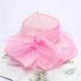 thumbnail image 1 of Holzkary Derby Hats for Women Flower Wide Brim Sun Hat Fascinators Big Wide Brim Fedoras Sun Visor Cap Mesh Sunshade Hat Flower Wedding Dress Hat Sun Dome Large Brim Hat Pink M, 1 of 3