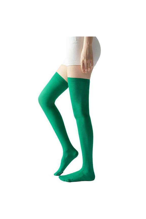 Extra Long Stripe Thigh High Socks Christmas Over Knee High Socks for Women Stocking Cosplay Femboy Socks Striped Tights Green One size