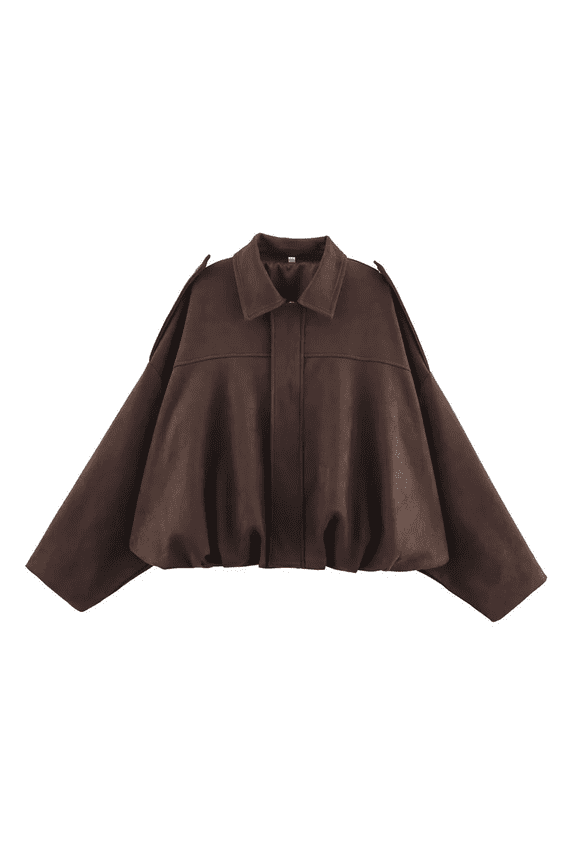 Faux Suede Bomber Jacket Women Fall Fashion 2025 Casual Zip Up Oversized Trendy Winter Clothing Outerwear Coats Spring Lapel Pilot Coat Oversized Long Sleeves Streetwear Outerwear Coffee L