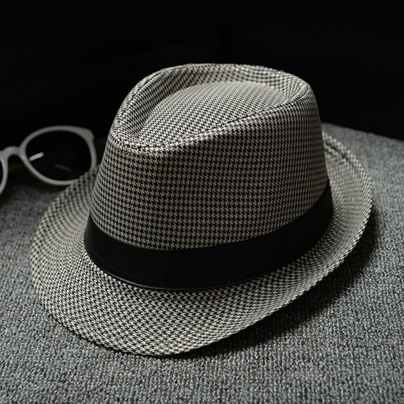 Holzkary Fedora Hat Wide Brim Summer Beach Sun Cap Panama Hat for Men Women Men and Women Retro Jazz Hat British Sun Hat Travel Sun Hat Brown One Size