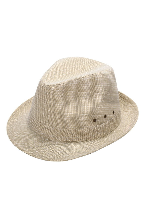Fedora Hat Wide Brim Summer Beach Sun Cap Panama Hat for Men Women Uni Classic Mid Men 20S Hat with Band Casual Jazz Cap for Men Costume Accessories Beige L