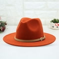 thumbnail image 1 of Holzkary Fedora Hat Wide Brim Summer Beach Sun Cap Panama Hat for Men Women Western Cowboy Hat for Women Classic Roll Up Buckle Belt Women Retro Wide Brim Cowboy Hat I M, 1 of 4