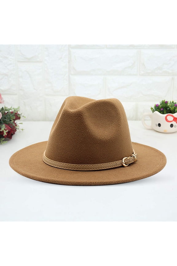 Fedora Hat Wide Brim Summer Beach Sun Cap Panama Hat for Men Women Western Cowboy Hat for Women Classic Roll Up Buckle Belt Women Retro Wide Brim Cowboy Hat E M