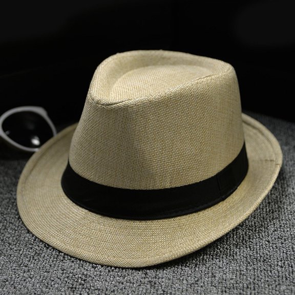 Holzkary Fedora Hats for Men Women Short Brim Unisex Summer Beach Style 1920S Party Accessories,Retro Jazz Hat Soild British Sun Hat Classic Panama Hat Men and Women Jazz Hat Soild British Sun Hat Tr