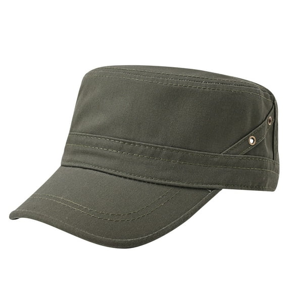 Holzkary Flat Caps Hats for Men 2025 Trendy Mens Fashion Casual Cotton Flat Top Sunshade Washing Hat Hiking Hat Hat Army Green One Size