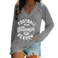 thumbnail image 1 of Holzkary Football Is My Favorite Season Sweatshirt T Shirts Football Sweatshirts for Women Game Day Sweatshirt V Neck Long Sleeve Tops Pullover Football Lover Shirt V Neck Grey 4Xl, 1 of 5