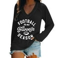 thumbnail image 1 of Holzkary Football Is My Favorite Season Sweatshirt T Shirts Football Sweatshirts for Women Game Day Sweatshirt V Neck Long Sleeve Tops Pullover Football Lover Shirt V Neck Black L, 1 of 5