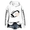 thumbnail image 1 of Holzkary Game Day Hooded Sweatshirt for Women Sweatshirt Heart Football Graphic Hoodies Fall Long Sleeve Tops Football Mom Funny Football Graphic Shirt Long Sleeve Game Day Pullover Hoodies White M, 1 of 4