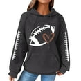 thumbnail image 1 of Holzkary Game Day Hooded for Women Funny Football Graphic Shirt Waffle Knit Game Day Pullover Hoodies Long Sleeve Sweatshirt Knit Hoodie Sweatshirt Football Graphic Pullover Sweater Dark Grey S, 1 of 5