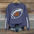 thumbnail image 1 of Holzkary Game Day Sweatshirt Women Football Graphic Crewneck Sweatshirts Loose Casual Long Sleeve Pullover Tops Shirts 2025 Navy XXL, 1 of 1