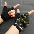 thumbnail image 1 of Holzkary Half Finger Short Mitten Shock-Absorbing No-Slip Cycling Gloves Exercise Skate Skateboard Roller Skating Glove for Men Gloves Antiskid Cycling Half Men Fitness Sports Finger Gloves, 1 of 5