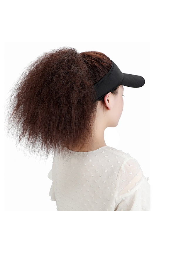 Hat for Women Men 2025 Trendy Baseball Cap with Hair Extensions Synthetic Hair Wig Baseball Hat Attached Curly Adjustable Wave Hairpiece with Baseball Hat Cap Wig for Women B One Size