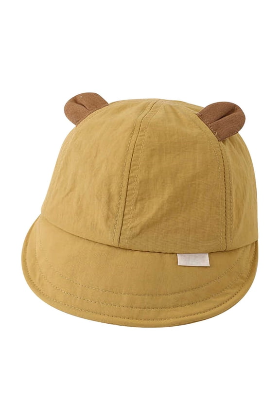 Hat for Women Men 2025 Trendy Toddler Boy Baseball Cap Baby Sun Soft Caps Girl Cute Bear Ear Hat Kid Summer Hats for Infant Yellow One Size