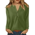 thumbnail image 1 of Holzkary Henley Long Sleeve Shirts for Women, Lightweight Long Sleeve Tops for Women Loose Fit Basic Pullover with Button Long Sleeve Tops 2025 Autumn Womens Neck T Shirts Shirts Uk Blackish Green L, 1 of 9