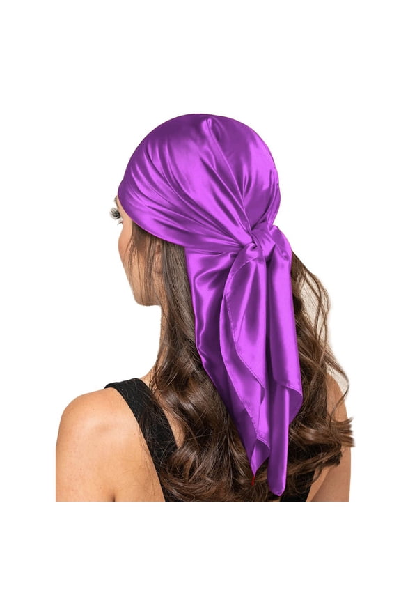 Large Square Satin Head Scarf - Silk Hair Scarf Square Hair Bandanas Large Scarf Sleeping Head Wraps for Women Women Solid Satin Square Head Scarf Lightweight Neck Scarves Hair Neckerchief