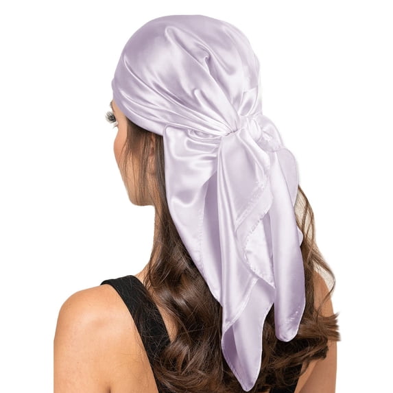 Holzkary Large Square Satin Head Scarf - Silk Hair Scarf Square Hair Bandanas Large Scarf Sleeping Head Wraps for Women Women Solid Satin Square Head Scarf Lightweight Neck Scarves Hair Neckerchief