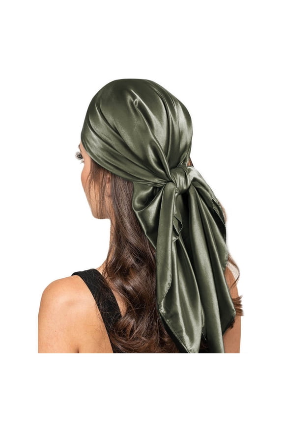 Large Square Satin Head Scarf - Silk Hair Scarf Square Hair Bandanas Large Scarf Sleeping Head Wraps for Women Women Solid Satin Square Head Scarf Lightweight Neck Scarves Hair Neckerchief