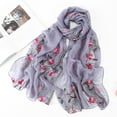 thumbnail image 1 of Holzkary Lightweight Scarves for Women Elegant Floral Pattern Scarf Shawls Sunscreen Head Shawls Headband Embroidery Scarf Chiffon Hijabs Scarf Hijab Shawls Women Wrap Muslim Scarf, 1 of 2