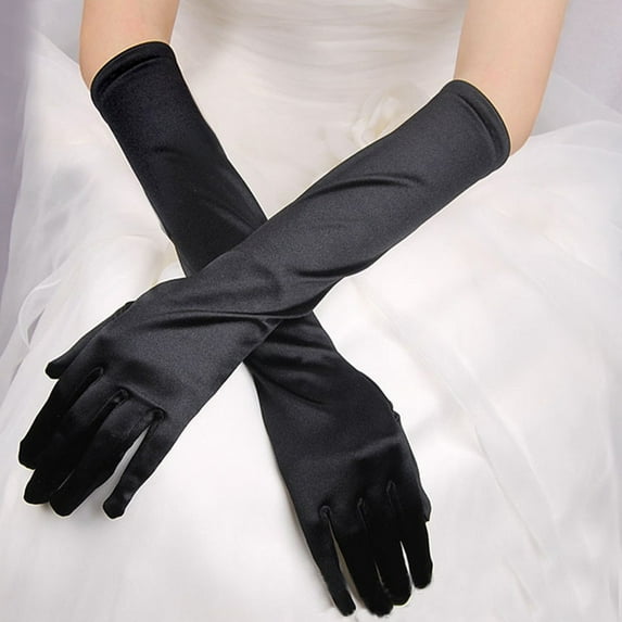 Holzkary Long Opera Party Gloves for Women 1920S Satin Gloves Costumes Elbow Length Bridal Evening Dress Gloves Womens Prom Opera Gloves Satin Wedding Long Bridal Evening Party Gloves/Mittens