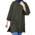thumbnail image 1 of Holzkary Long Shirts for Muslim Women Autumn New Muslim Stand Up Collar Button Solid Color Long Sleeved Shirt Green S, 1 of 1