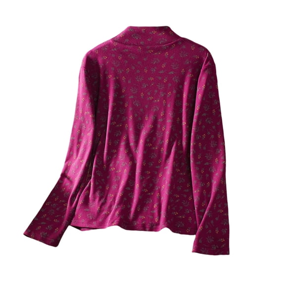 Holzkary Long Sleeve Shirts for Women Double German Velvet Thickened High Neck Elastic Long Sleeved Warm T Shirt Top for Women Pullover Winter Warm Crew Neck Tops Wine L