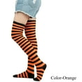 thumbnail image 1 of Holzkary Long Striped Socks Over Knee Thigh High Stockings for Women Girls Cosplay Christmas Costumes Party Supplies Orange One size, 1 of 1