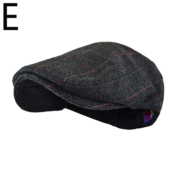 Holzkary Men's Gatsby Cap Herringbone Flat Ivy Newsboy Cap 1920S,Adjustable Short Curved Brim Cabbie Hat,Autumn Winter Warm Retro Irish Scally Cap,Hunting,Fishing,Driving One Size