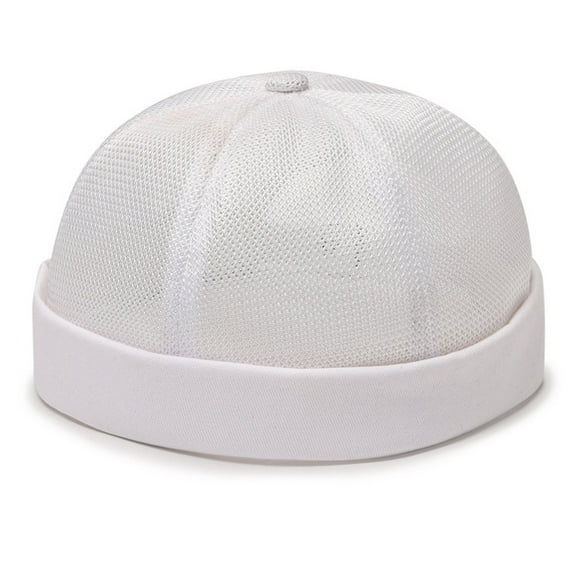 Holzkary Men's Summer Mesh Brimless Docker Beanie Caps Fashion Outdoor Hip-Hop Sailor Stylish Skull Caps Men Solid Cap Mesh Quick Drying Adjustable Breathable Sport