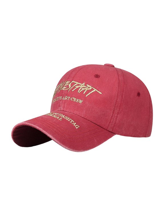 Mens Womens Hats and Caps Personalized Letter Embroidered Hat Dad Truck Driver Hat All Seasons Sun Hats Quick-drying Outdoor Sport Hat Oversized Wide Curved Brim Watermelon Red A