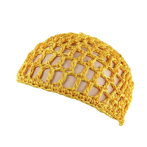 Holzkary Mesh Crochet Hair Net Rayon Knit Snood Cap Cover Crocheted Shower Caps Sleep Hat for Women Crocheted Hair Net Cap Women's Handmade Hairnet Wig Cap Top Net Cap Solid Color Cap Sleeping Cap