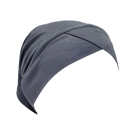 Holzkary Muslim Inner Hijab Caps for Women Solid Color Under Hijab Caps Stretchy Breathable Full Cover Undercap Tube Bonnet Hijab Chemo Beanies Cancer Turbans Hats Dark Grey One size