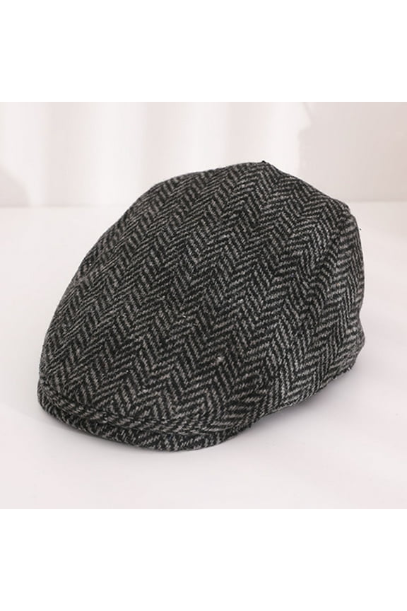 Newsboy Cap for Men Adjustable Herringbone Tweed Wool Hats Blend Flat Cap Ivy Cabbie Driving Hat Children Beret Fashionable and Comfortable New Cap Role Playing Beret