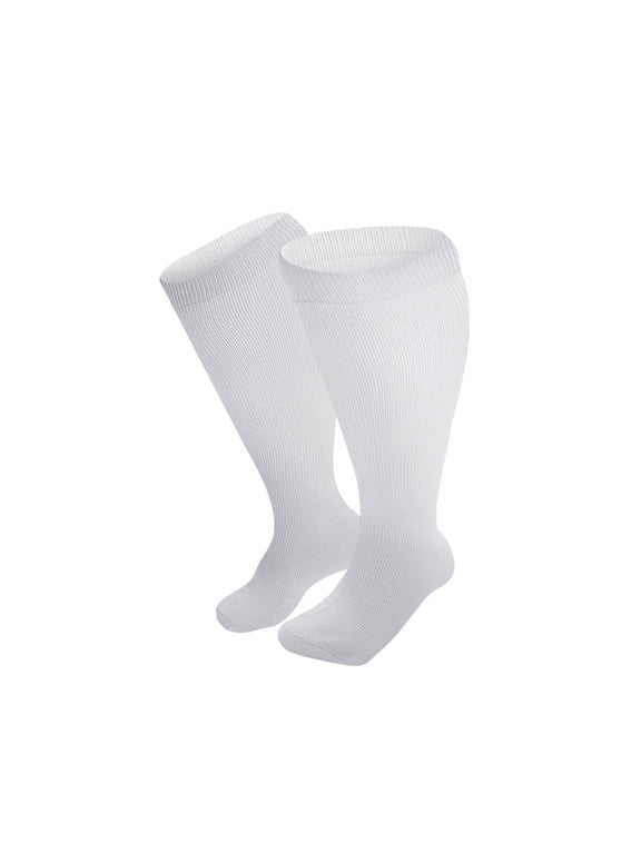 Plus Size Compression Socks for Women & Men, Extra Wide Calf Knee High Stockings for Support Plus Size Compression Socks for Women and Men Knee High Support Wide Calf Stockings