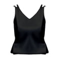 thumbnail image 1 of Holzkary Satin Tank Tops for Women Loose Fit Sleeveless V Neck Cami Camisole Blouses Shirt Top V Neck Large Size Suspender Vest In Summer Versatile Temperament Sleeveless Top Black L, 1 of 4